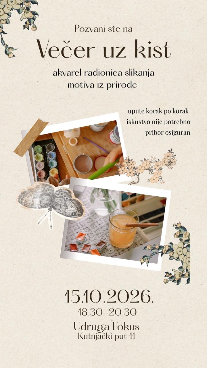 Večer uz kist – akvarel radionica 15.10.